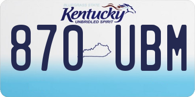 KY license plate 870UBM