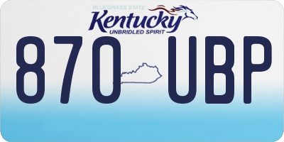 KY license plate 870UBP