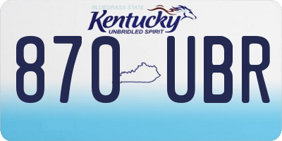 KY license plate 870UBR