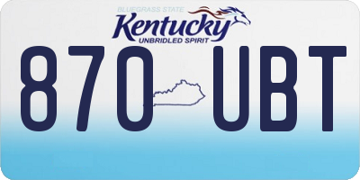 KY license plate 870UBT
