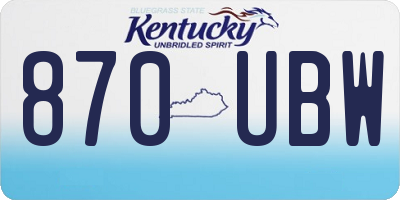 KY license plate 870UBW