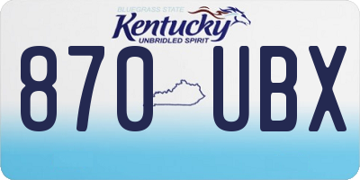 KY license plate 870UBX