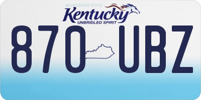 KY license plate 870UBZ