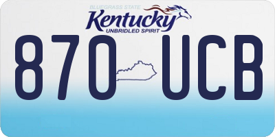 KY license plate 870UCB