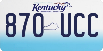 KY license plate 870UCC