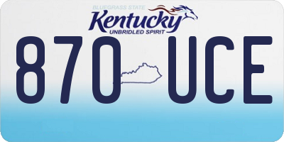 KY license plate 870UCE
