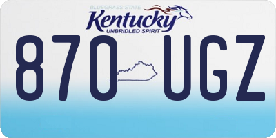 KY license plate 870UGZ
