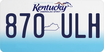 KY license plate 870ULH