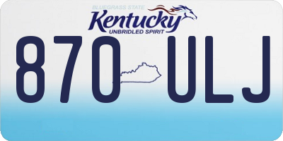KY license plate 870ULJ
