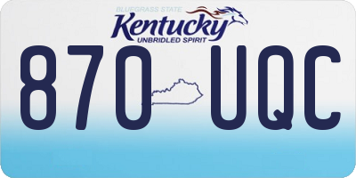 KY license plate 870UQC