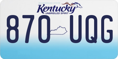 KY license plate 870UQG