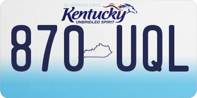 KY license plate 870UQL