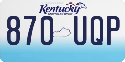 KY license plate 870UQP