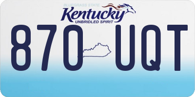 KY license plate 870UQT