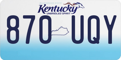 KY license plate 870UQY