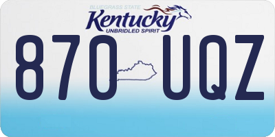 KY license plate 870UQZ