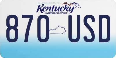 KY license plate 870USD