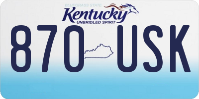 KY license plate 870USK