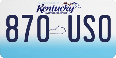KY license plate 870USO