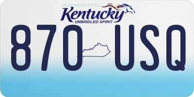 KY license plate 870USQ