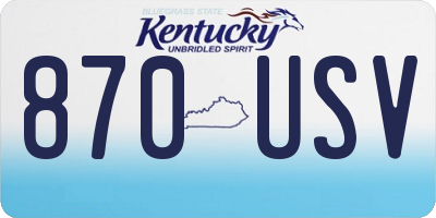 KY license plate 870USV