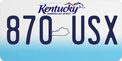 KY license plate 870USX