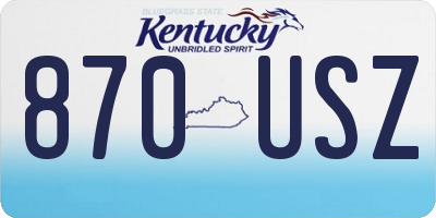 KY license plate 870USZ