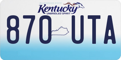 KY license plate 870UTA