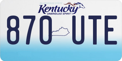 KY license plate 870UTE