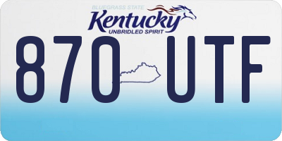KY license plate 870UTF