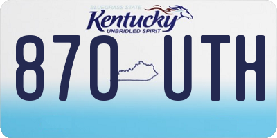 KY license plate 870UTH