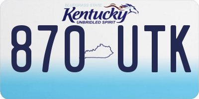 KY license plate 870UTK