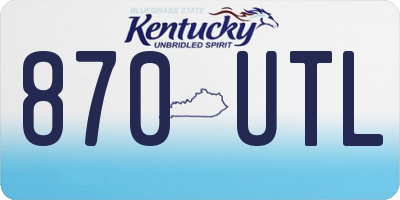 KY license plate 870UTL