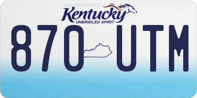 KY license plate 870UTM
