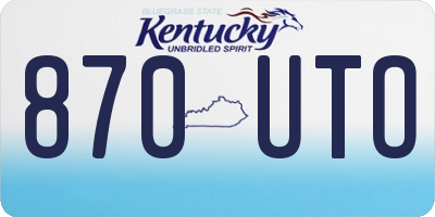 KY license plate 870UTO