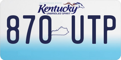 KY license plate 870UTP