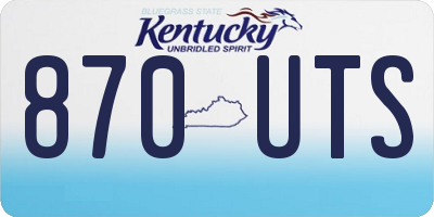 KY license plate 870UTS