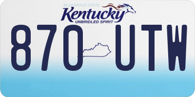 KY license plate 870UTW