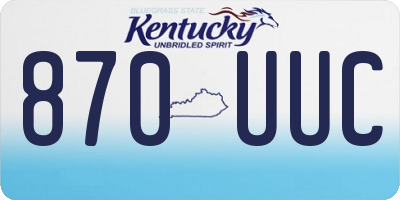 KY license plate 870UUC