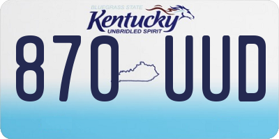 KY license plate 870UUD