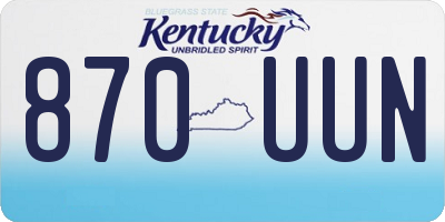 KY license plate 870UUN