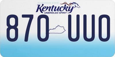 KY license plate 870UUO