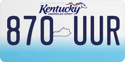 KY license plate 870UUR