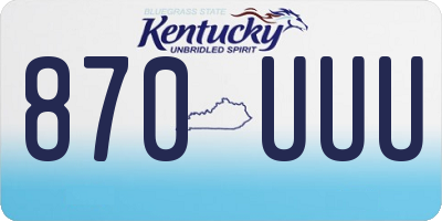 KY license plate 870UUU