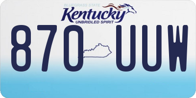 KY license plate 870UUW