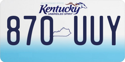 KY license plate 870UUY