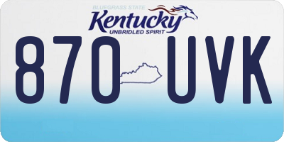 KY license plate 870UVK