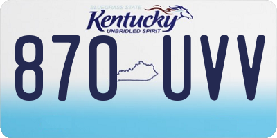 KY license plate 870UVV