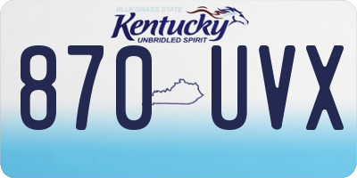 KY license plate 870UVX