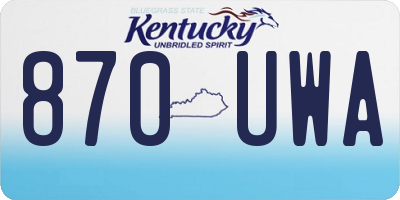 KY license plate 870UWA